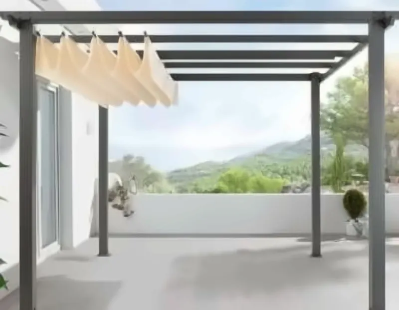 Retractable pergola roof